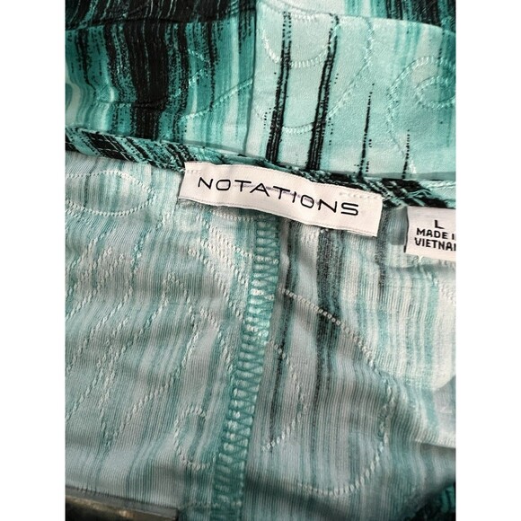 Notations Blouse Size L Green & Black Textured Layering Sleeveless Pullover Top - Picture 8 of 10